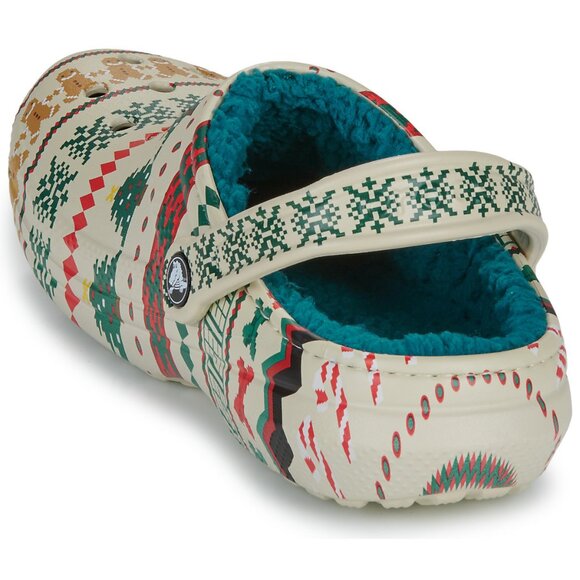 NEW Crocs Sizes M5/W7, M8/W10 Classic Lined Fair Isle Clog - Bone - Picture 5 of 7